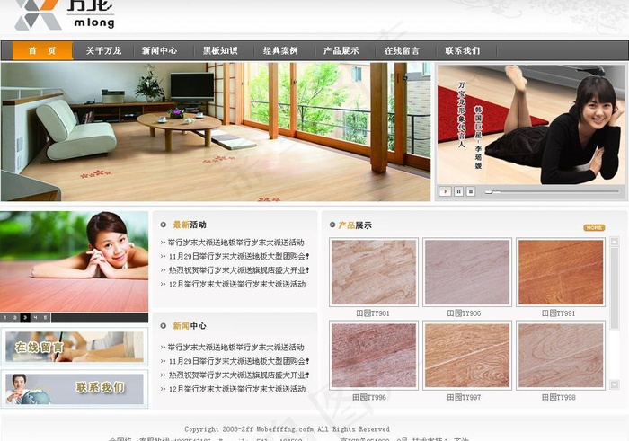 企业 地板类 网站模板图片psd模版下载