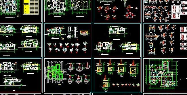 高档小区独栋别墅建筑套图 ...