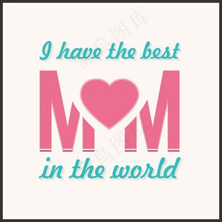 可爱的心形图案文字设计母亲节卡片