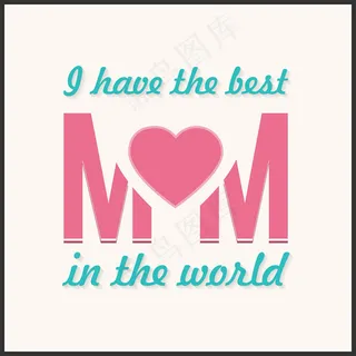 可爱的心形图案文字设计母亲节卡片