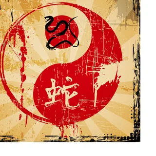 复古蛇年卡片矢量设计素材