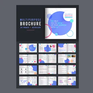 蓝色科技圆圈创意矢量画册