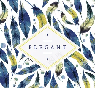 时尚羽毛欧式底纹素材剪影高档唯美