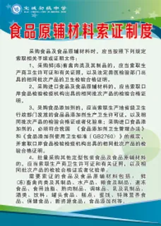 食品原辅材料索证制度