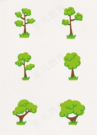 植物绿色卡通树木素材