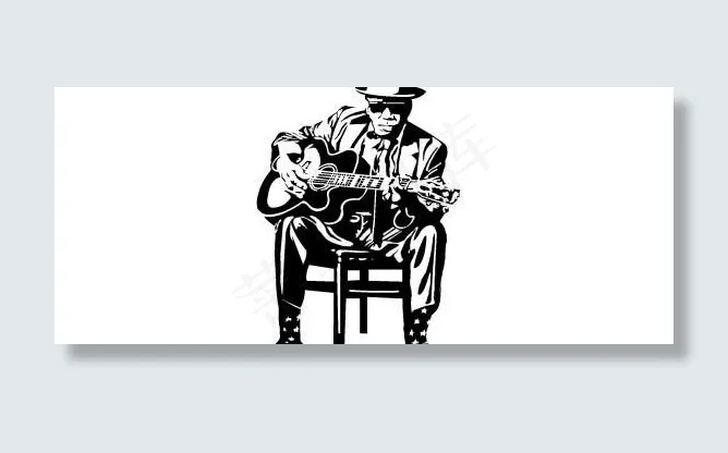 人与吉他免费矢量ai矢量模版下载