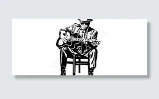 人与吉他免费矢量