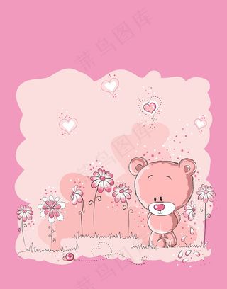 卡通图案素材平面设计稿小熊心型