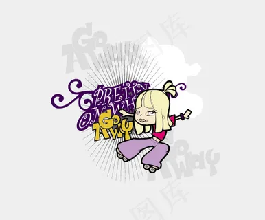 卡通轮滑女孩AI下载 卡通轮滑女孩AI下载