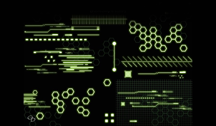 科技图形元素装饰PS笔刷