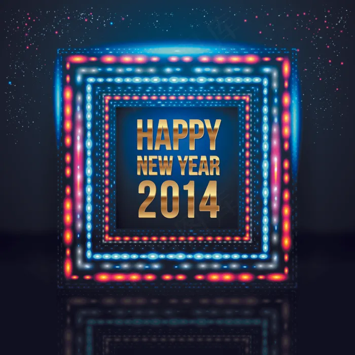 圣诞节霓虹灯模板矢量素材-2eps,ai矢量模版下载