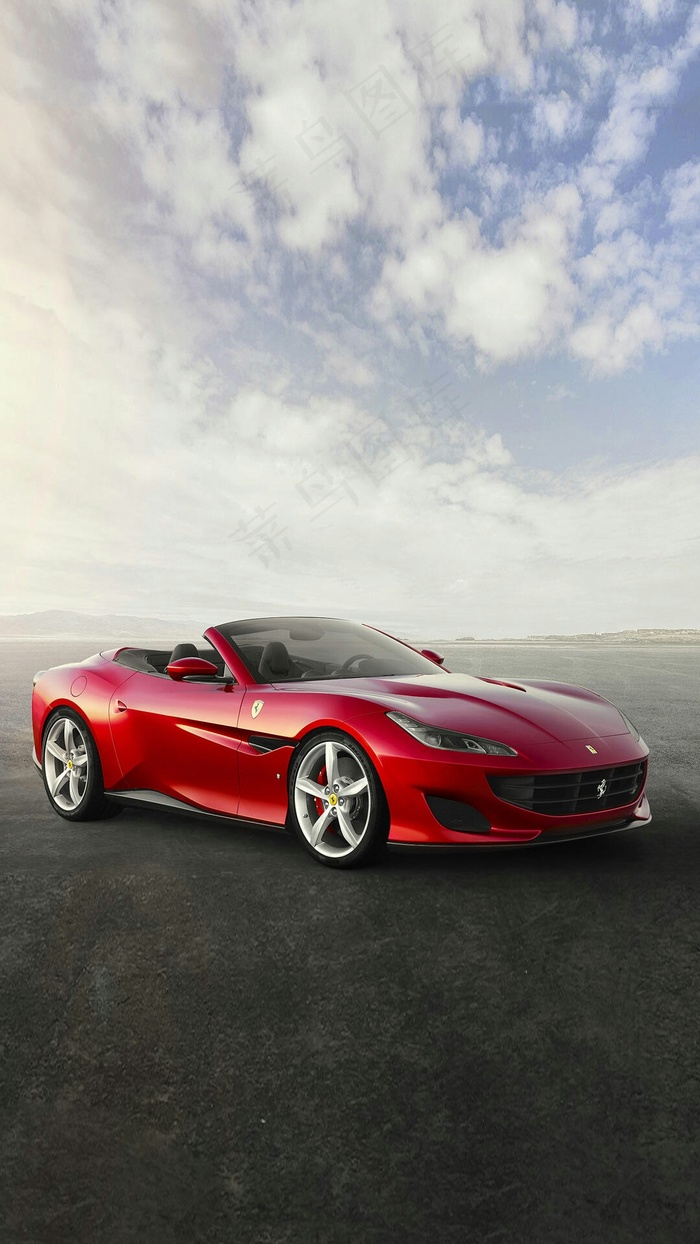 红色的法拉力跑车高清摄影图片