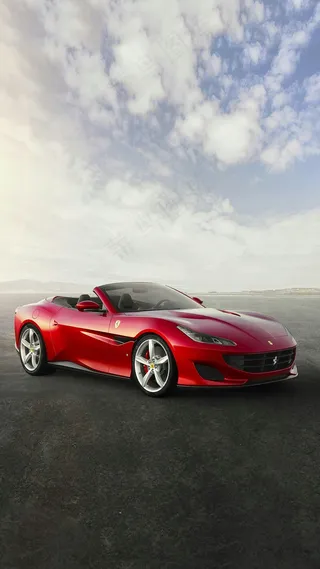 红色的法拉力跑车高清摄影图片