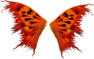 红色花蝴蝶翅膀电商视觉设计美工素材