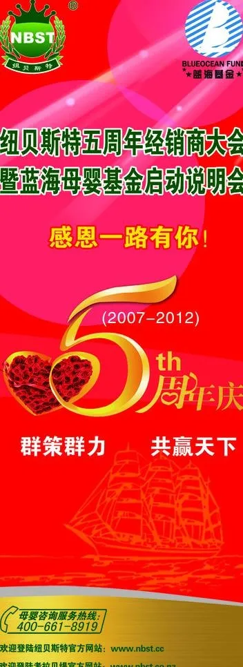 五周年庆易拉宝图片(3152X7874(DPI:100))psd模版下载