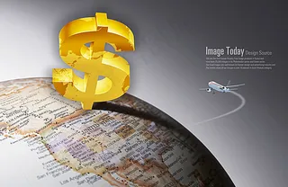 美金符号与地图