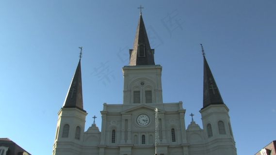 圣路易斯大教堂和喷泉2股票的录像 ...