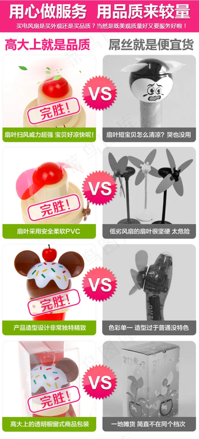 淘宝产品pk优劣对比图psd模版下载