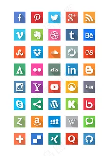 各大社交类网站扁平化图标汇总