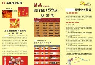 投资担保三折页图片