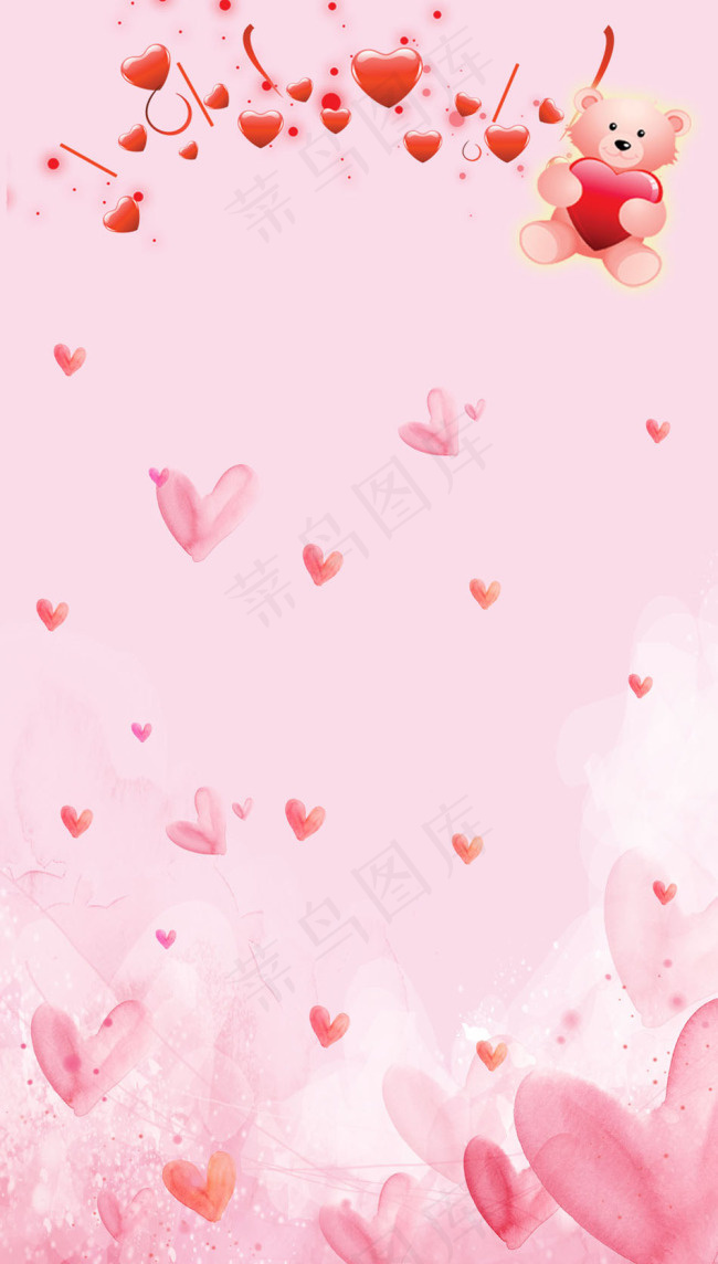 情人节背景  可爱小熊  浪漫背景