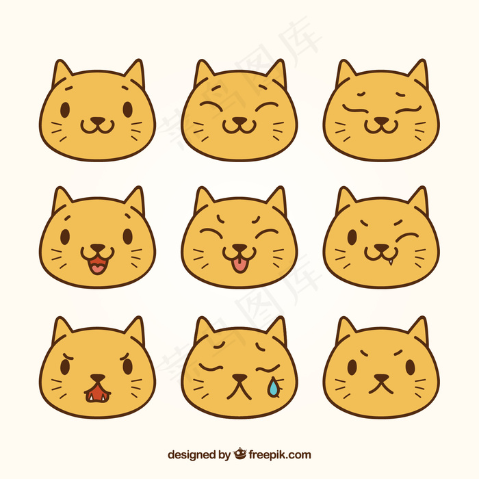 可爱卡通矢量猫