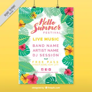 欢乐夏日海滨派对休闲时光旅游海报