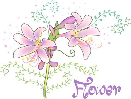 鲜艳花朵图案矢量图