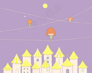 可爱卡通小女孩