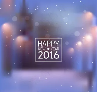 朦胧路灯新年贺卡矢量