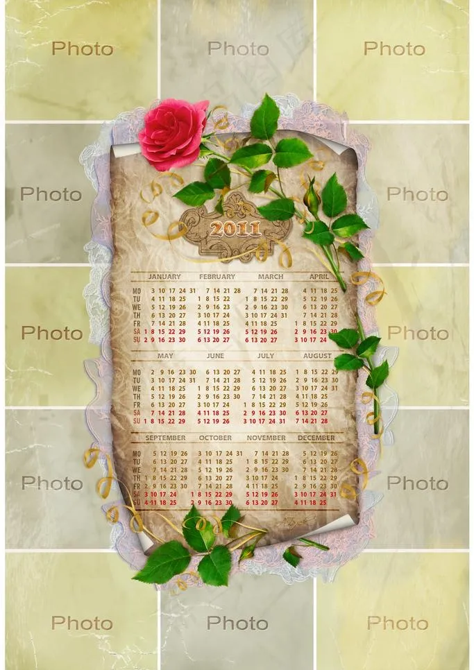 新年psd年历模板图片(2362X3543(DPI:300))psd模版下载