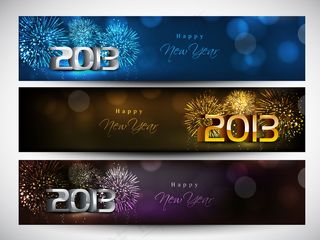 2013新年快乐横幅矢量素材