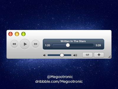 苹果电脑音乐播放器界面PSD素材
