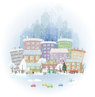 水彩卡通手绘小房子