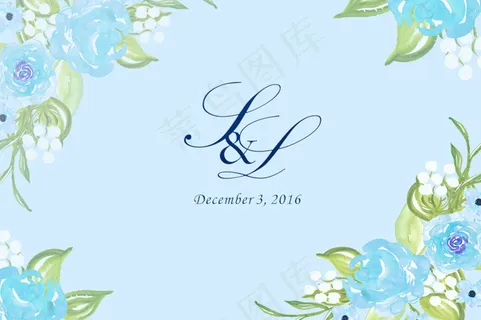 婚礼logo蓝色背景
