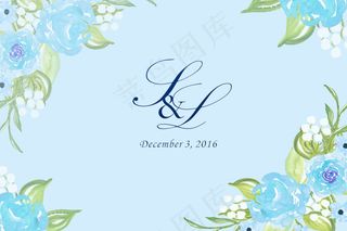 婚礼logo蓝色背景