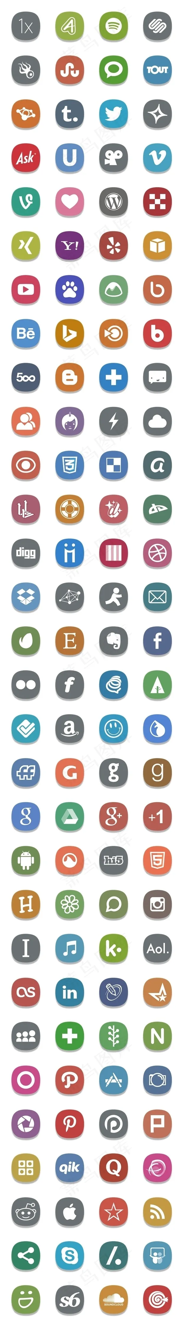 可爱社交网络图标下载