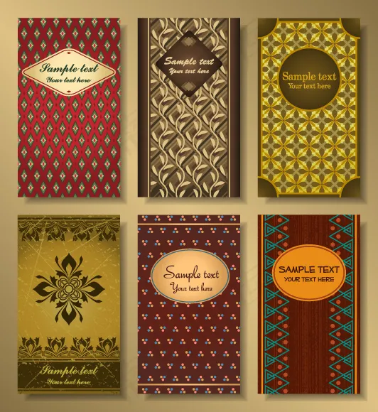 别致花纹图案竖版卡片矢量素材eps,ai矢量模版下载