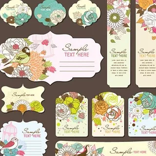 花卉装饰贺卡矢量