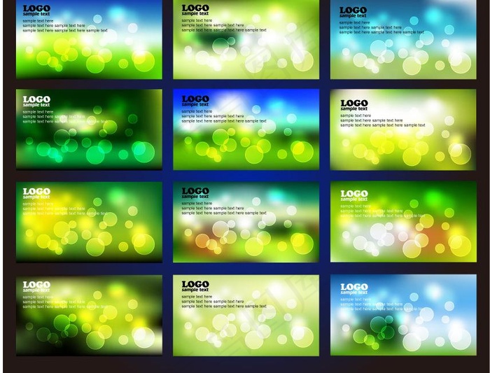 名片 卡片 绿色背景光圈素材图片