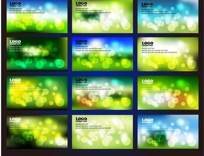 名片 卡片 绿色背景光圈素材图片