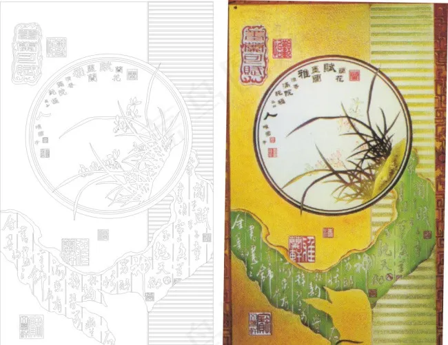 兰花赋兰花花玄关cdr矢量模版下载