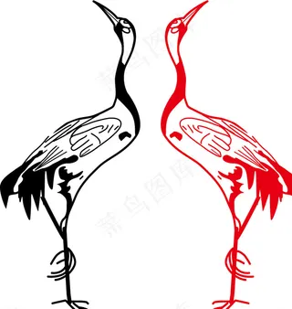 仙鹤矢量素材图片