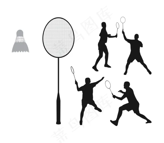 羽毛球运动cdr矢量模版下载