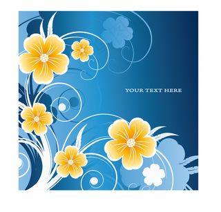 时尚蓝色背景花卉底纹素材