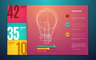 线条ppt数据图表矢量