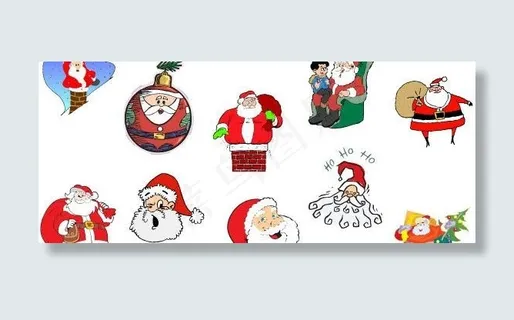 简单的圣诞老人矢量集