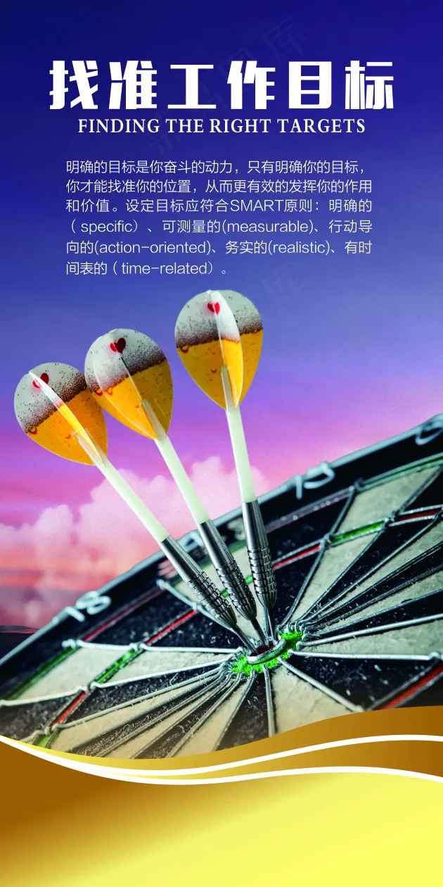 找准工作目标文化海报cdr矢量模版下载