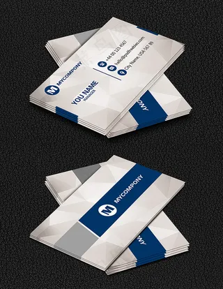 高档简约蓝色商务名片设计