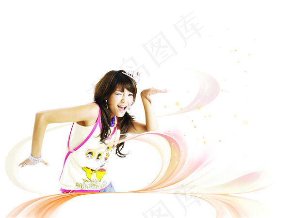 韩国动感美女炫彩背景psd素材31